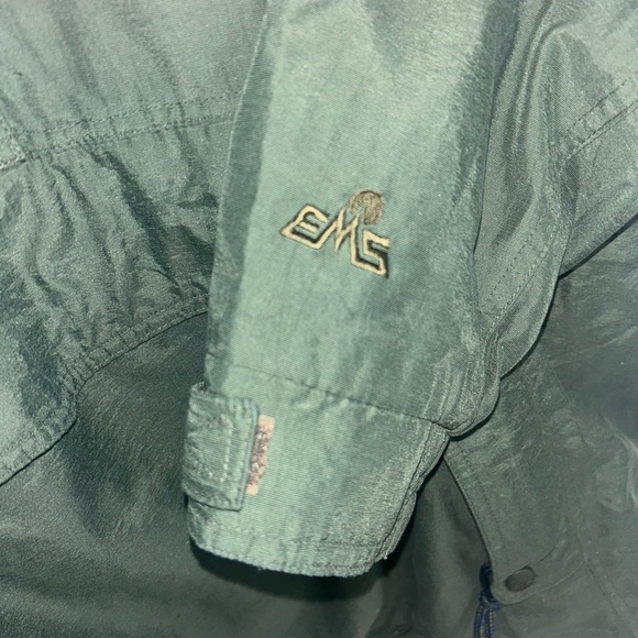 Eastern Mountain Sports Mens Windbreaker 1/2 Snap Front Pouch Jacket Vtg small - Picture 6 of 10
